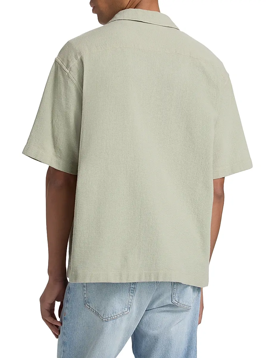 Frame Men's Open Weave Short-Sleeve Shirt | Thumbnail 5 Frame Men's Open Weave Short-Sleeve Shirt | Thumbnail 5