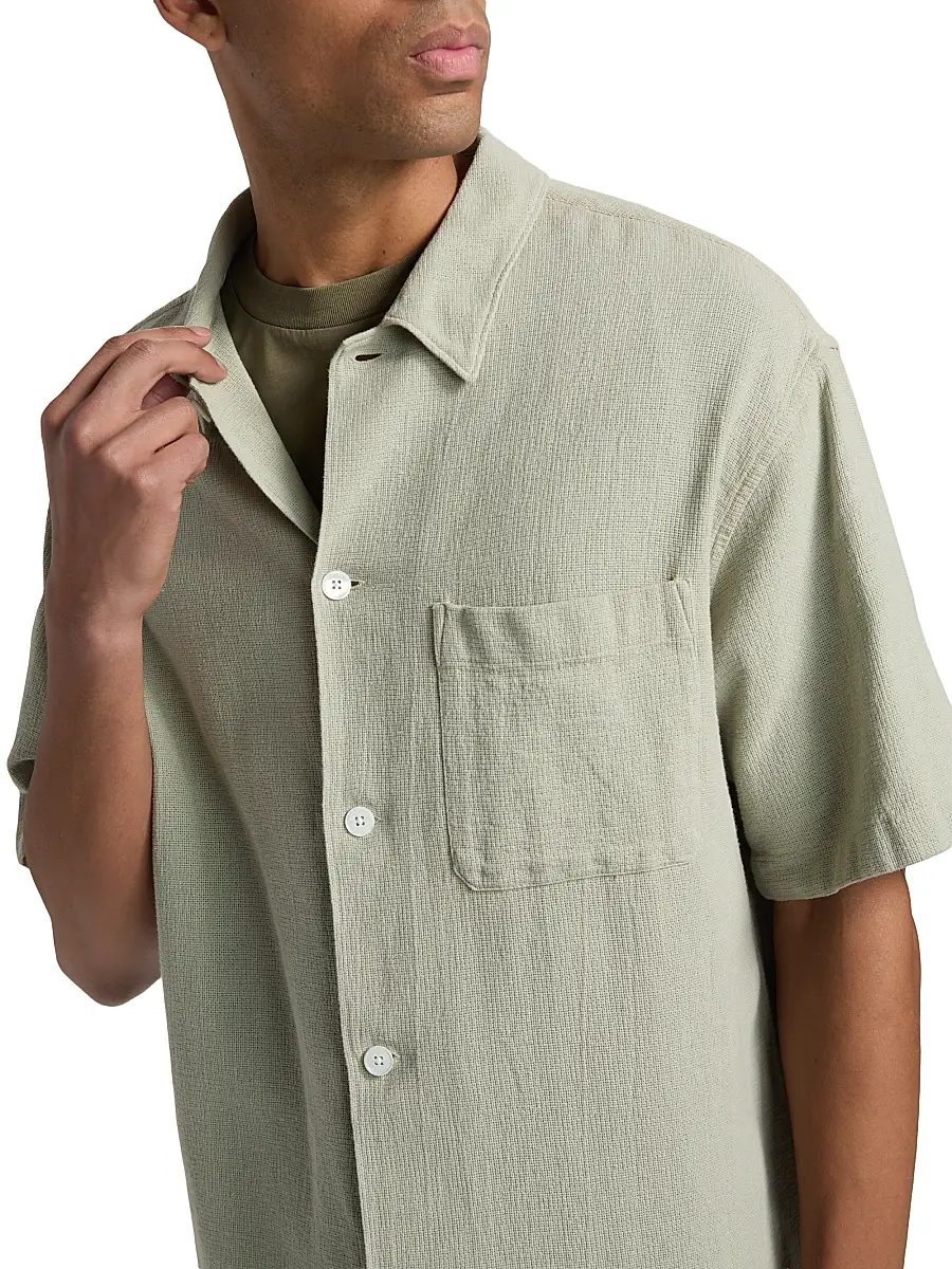 Frame Men's Open Weave Short-Sleeve Shirt | Thumbnail 6 Frame Men's Open Weave Short-Sleeve Shirt | Thumbnail 6