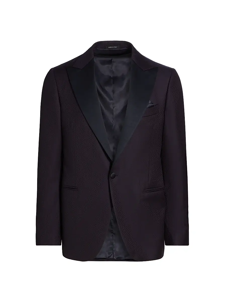 Saks Fifth Avenue Men's COLLECTION Jacquard Dinner Jacket - Dark Purple - Size 46 | Image 1 Saks Fifth Avenue Men's COLLECTION Jacquard Dinner Jacket - Dark Purple - Size 46 | Image 1