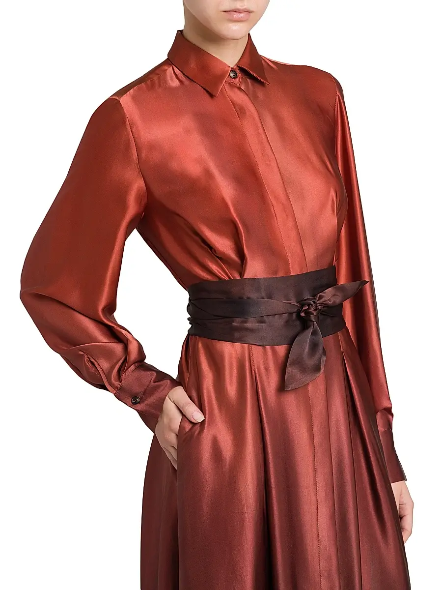 Kiton Women's Ombré Silk Tie-Waist Shirtdress | Thumbnail 6 Kiton Women's Ombré Silk Tie-Waist Shirtdress | Thumbnail 6