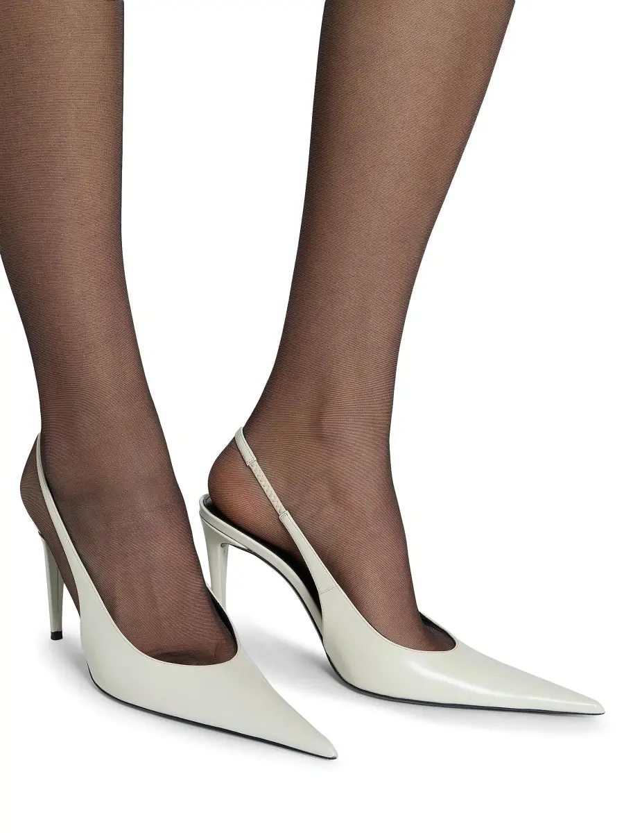 Saint Laurent Women's Guermantes Slingback Pumps in Patent Leather - White | Thumbnail 3 Saint Laurent Women's Guermantes Slingback Pumps in Patent Leather - White | Thumbnail 3