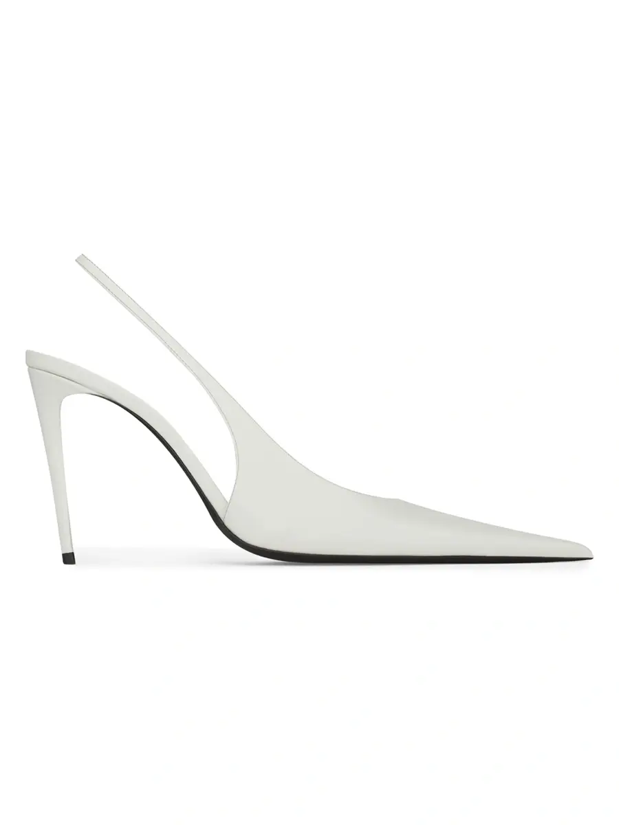 Women's Guermantes Slingback Pumps in Patent Leather - White Women's Guermantes Slingback Pumps in Patent Leather - White