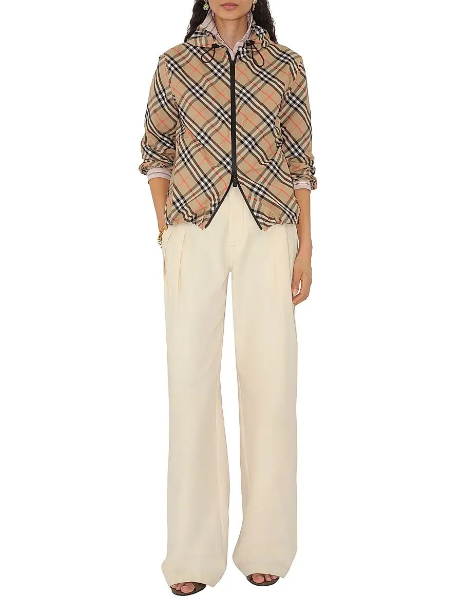 Burberry Women's Check Hooded Jacket | Thumbnail 2 Burberry Women's Check Hooded Jacket | Thumbnail 2