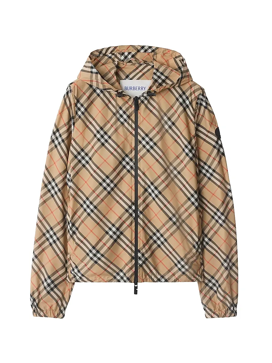 Burberry Women's Check Hooded Jacket - Sand Ip Check - Size XL | Image 1 Burberry Women's Check Hooded Jacket - Sand Ip Check - Size XL | Image 1