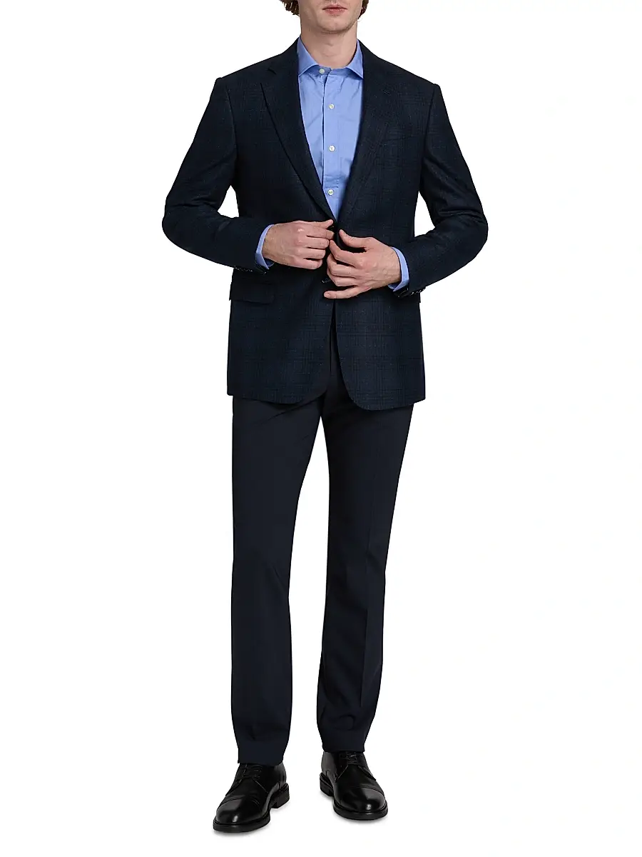 Giorgio Armani Men's Windowpane Plaid Wool-Blend Sport Coat | Thumbnail 2 Giorgio Armani Men's Windowpane Plaid Wool-Blend Sport Coat | Thumbnail 2