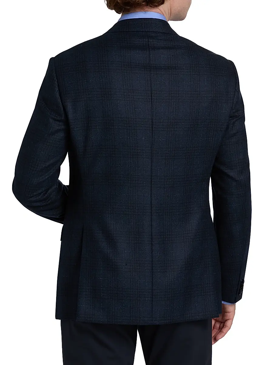 Giorgio Armani Men's Windowpane Plaid Wool-Blend Sport Coat | Thumbnail 5 Giorgio Armani Men's Windowpane Plaid Wool-Blend Sport Coat | Thumbnail 5