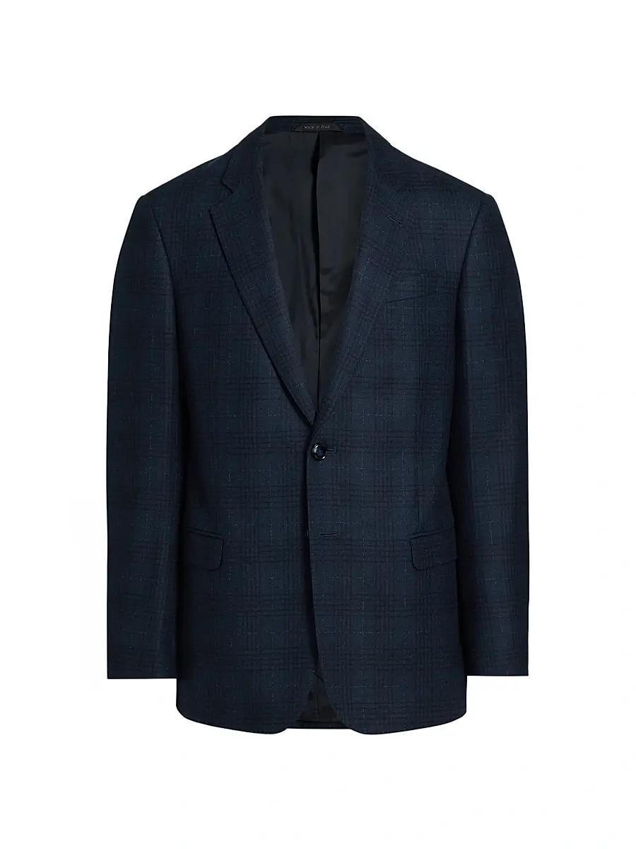 Giorgio Armani Men's Windowpane Plaid Wool-Blend Sport Coat