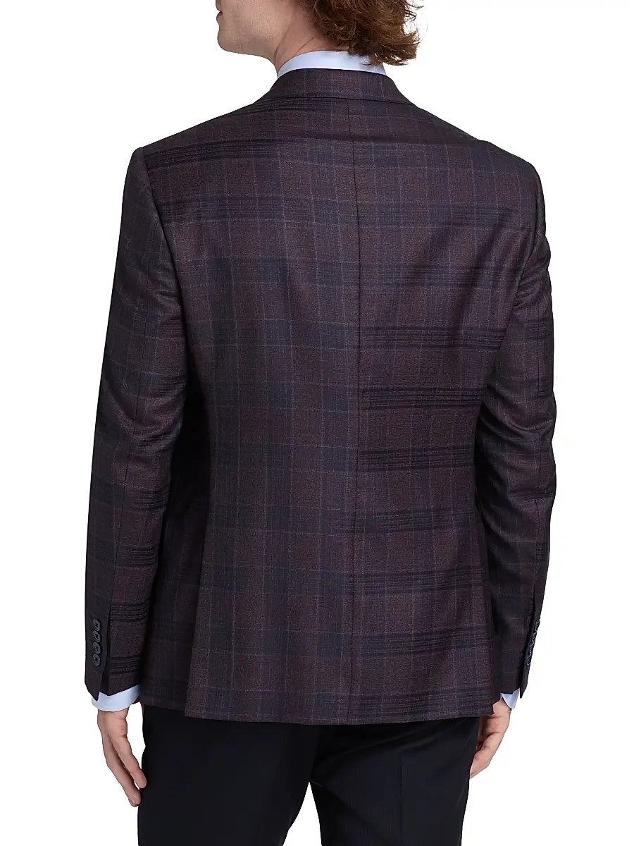 Emporio Armani Men's Plaid Wool Sport Coat | Thumbnail 5