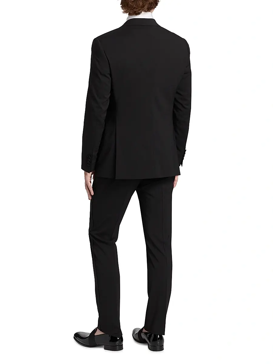 Emporio Armani Men's Satin-Lapel Wool Tuxedo - Black Beauty | Thumbnail 5 Emporio Armani Men's Satin-Lapel Wool Tuxedo - Black Beauty | Thumbnail 5
