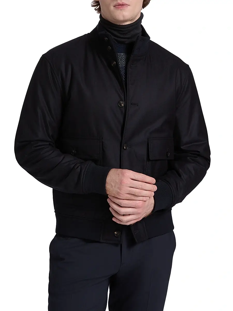 Emporio Armani Men's Wool Bomber Jacket | Thumbnail 3
