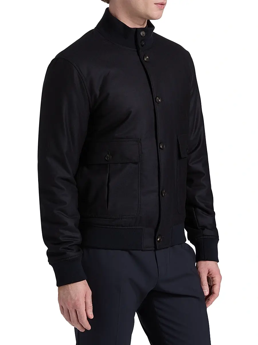 Emporio Armani Men's Wool Bomber Jacket | Thumbnail 4