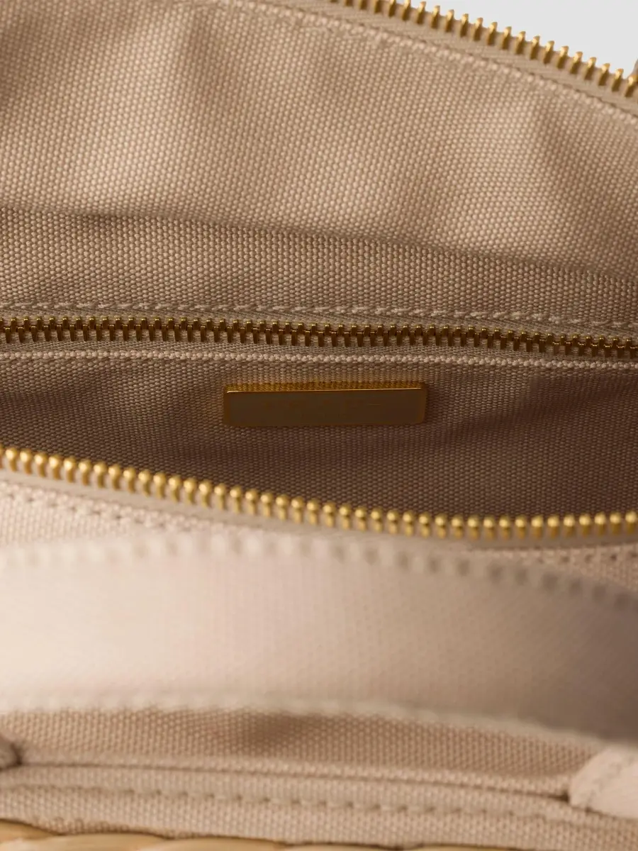 Prada Women's Medium Wicker and Canvas Tote Bag | Thumbnail 5 Prada Women's Medium Wicker and Canvas Tote Bag | Thumbnail 5
