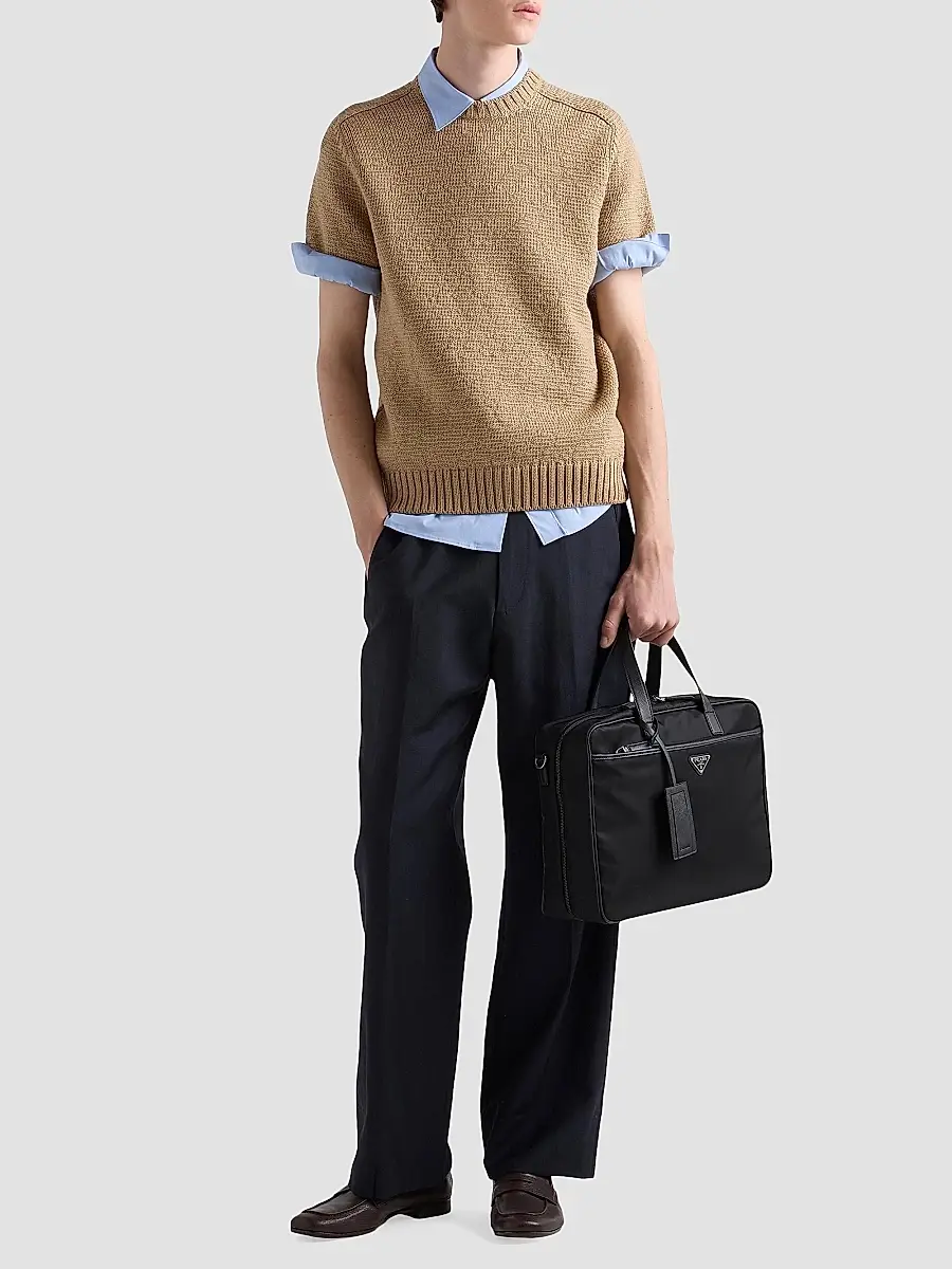 Prada Men's Re-Nylon and Saffiano Leather Work Bag | Thumbnail 2 Prada Men's Re-Nylon and Saffiano Leather Work Bag | Thumbnail 2