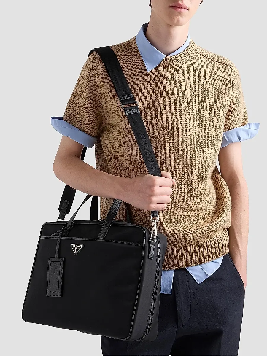 Prada Men's Re-Nylon and Saffiano Leather Work Bag | Thumbnail 3 Prada Men's Re-Nylon and Saffiano Leather Work Bag | Thumbnail 3