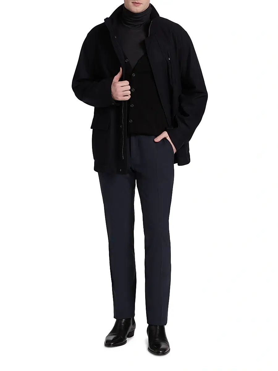 Emporio Armani Men's Wool-Blend Car Coat | Thumbnail 2 Emporio Armani Men's Wool-Blend Car Coat | Thumbnail 2