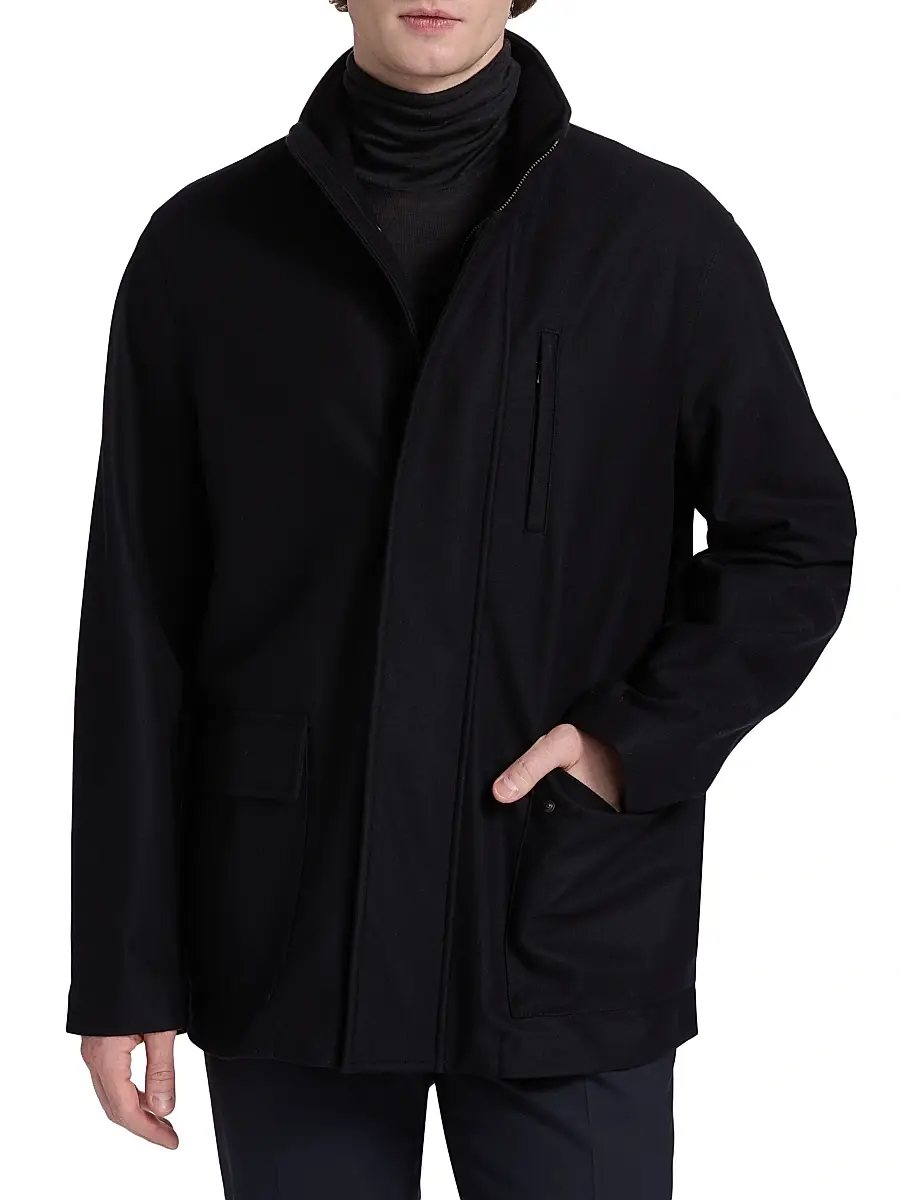 Emporio Armani Men's Wool-Blend Car Coat | Thumbnail 3 Emporio Armani Men's Wool-Blend Car Coat | Thumbnail 3