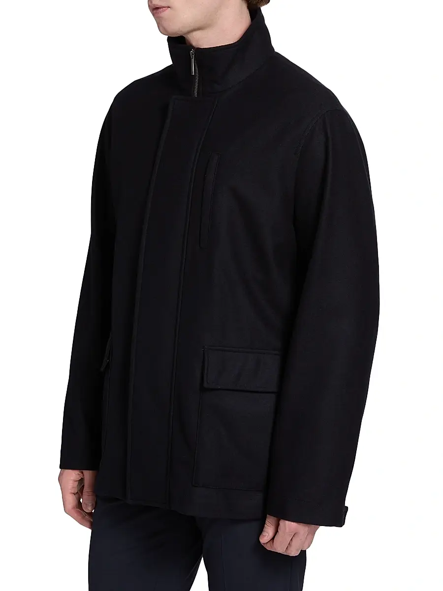 Emporio Armani Men's Wool-Blend Car Coat | Thumbnail 4 Emporio Armani Men's Wool-Blend Car Coat | Thumbnail 4