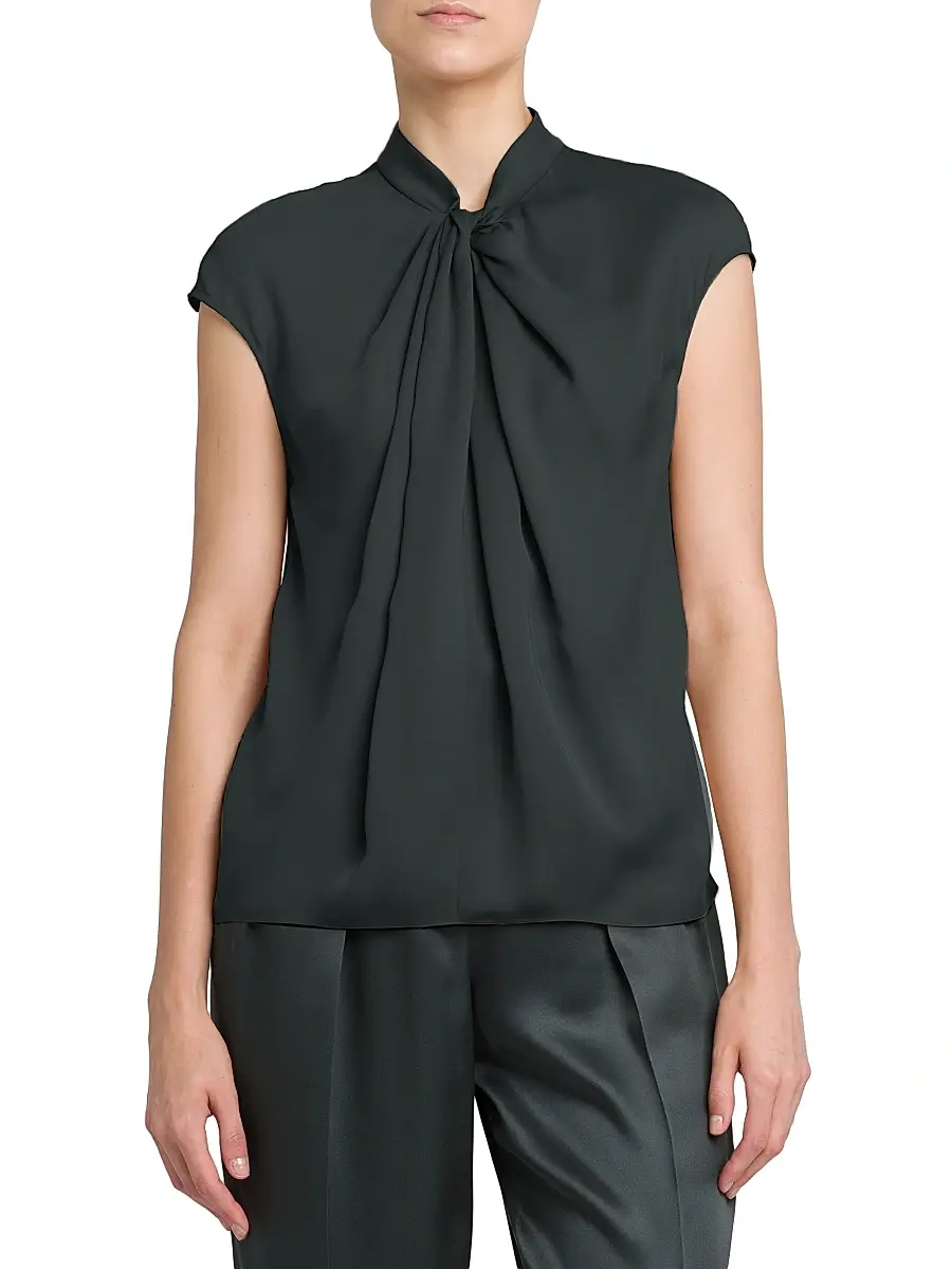 Giorgio Armani Women's Double Georgette Washed Silk Shirt | Thumbnail 3 Giorgio Armani Women's Double Georgette Washed Silk Shirt | Thumbnail 3