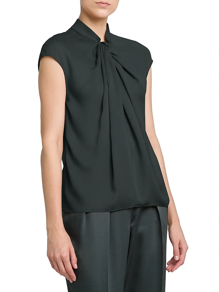 Giorgio Armani Women's Double Georgette Washed Silk Shirt | Thumbnail 4 Giorgio Armani Women's Double Georgette Washed Silk Shirt | Thumbnail 4