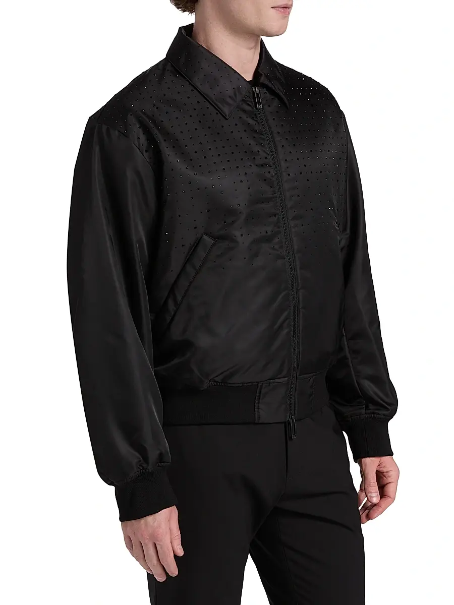 Emporio Armani Men's Clubwear Capsule Rhinestone Bomber Jacket | Thumbnail 4 Emporio Armani Men's Clubwear Capsule Rhinestone Bomber Jacket | Thumbnail 4