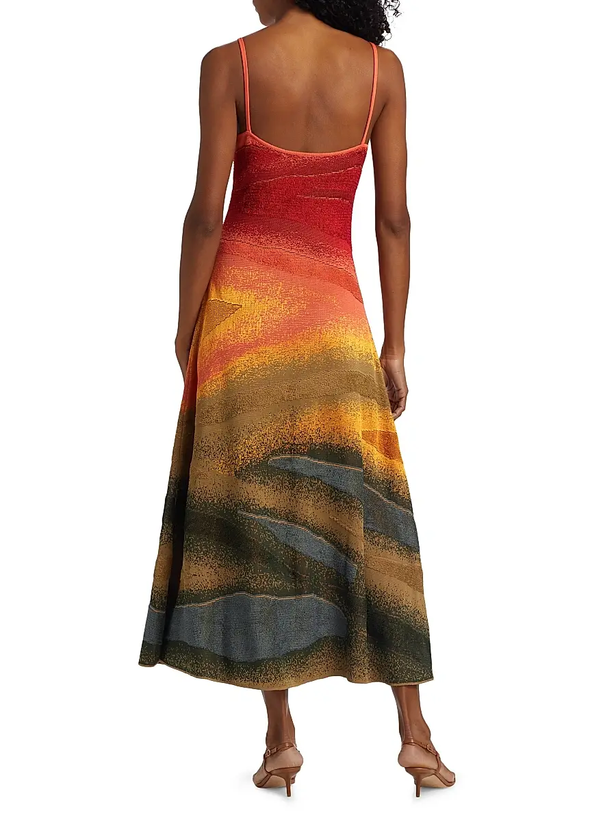 The Elder Statesman Women's Abstract Fine-Knit Sleeveless Midi-Dress | Thumbnail 5 The Elder Statesman Women's Abstract Fine-Knit Sleeveless Midi-Dress | Thumbnail 5