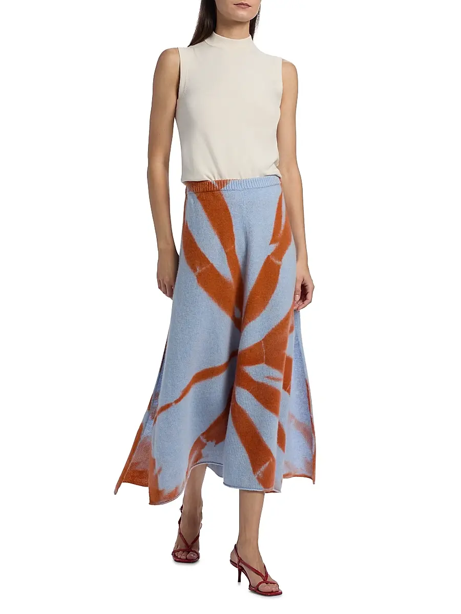 The Elder Statesman Women's Mythic Dyed Cashmere Midi-Skirt | Thumbnail 2 The Elder Statesman Women's Mythic Dyed Cashmere Midi-Skirt | Thumbnail 2