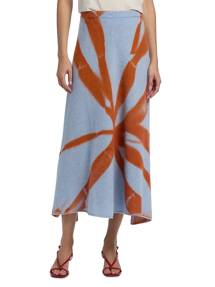 The Elder Statesman Women's Mythic Dyed Cashmere Midi-Skirt | Thumbnail 3 The Elder Statesman Women's Mythic Dyed Cashmere Midi-Skirt | Thumbnail 3
