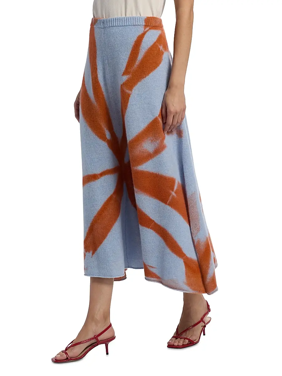 The Elder Statesman Women's Mythic Dyed Cashmere Midi-Skirt | Thumbnail 4 The Elder Statesman Women's Mythic Dyed Cashmere Midi-Skirt | Thumbnail 4
