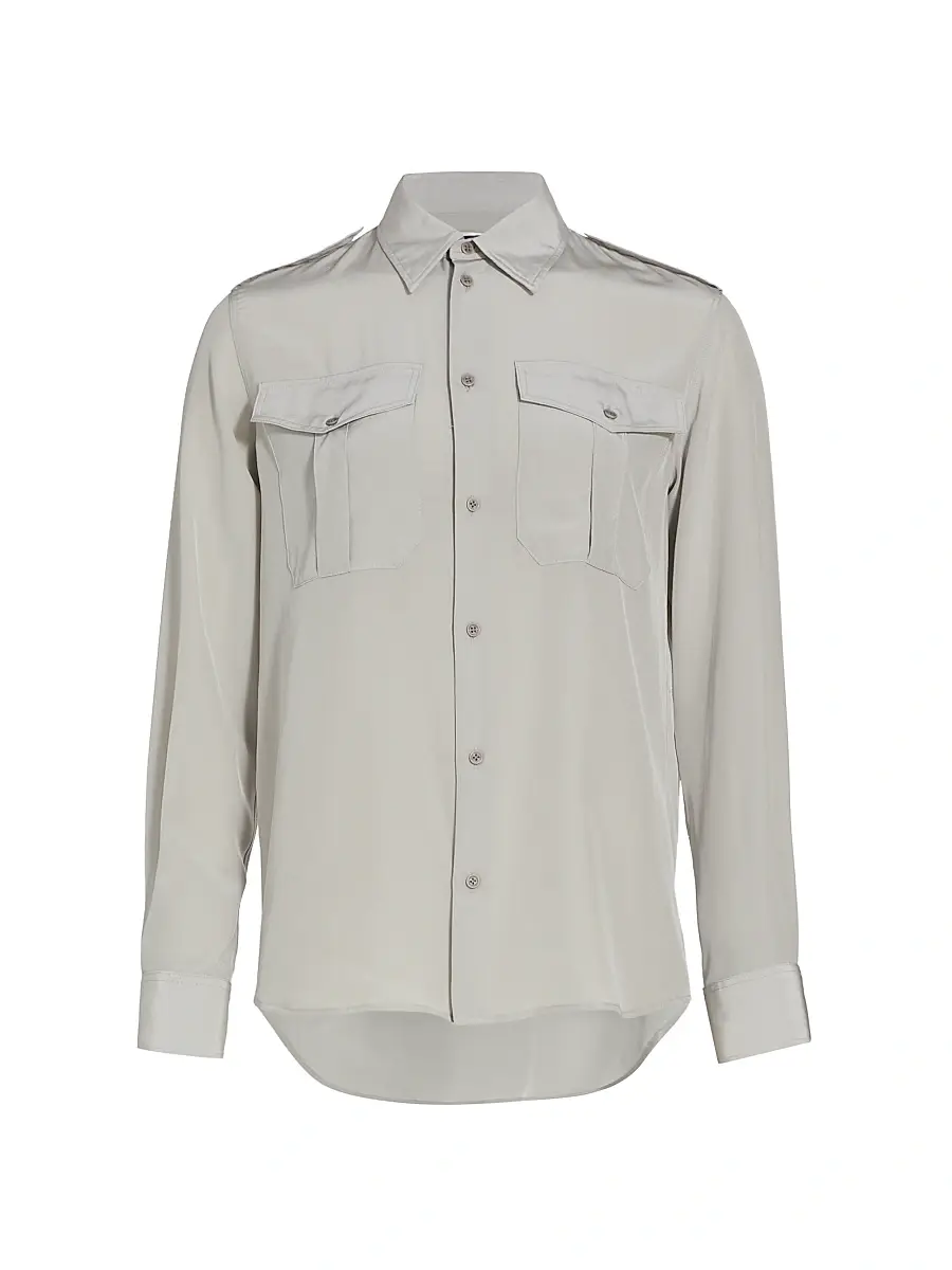 Nili Lotan Women's Jeanette Silk Utility Shirt | Image 1 Nili Lotan Women's Jeanette Silk Utility Shirt | Image 1