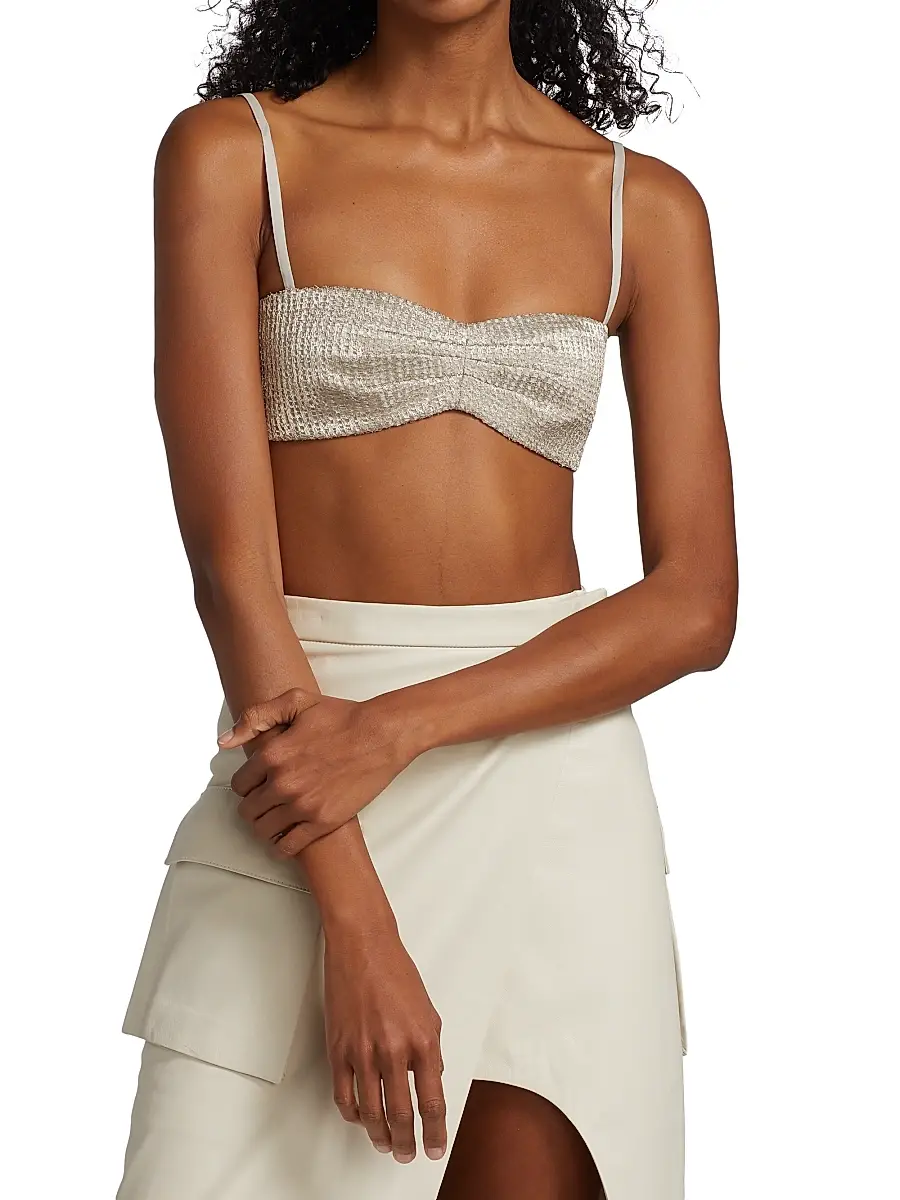Zeynep Arçay Women's Glittery Lace Bandeau Top | Thumbnail 3 Zeynep Arçay Women's Glittery Lace Bandeau Top | Thumbnail 3