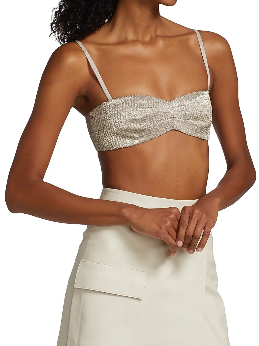 Zeynep Arçay Women's Glittery Lace Bandeau Top | Thumbnail 4 Zeynep Arçay Women's Glittery Lace Bandeau Top | Thumbnail 4