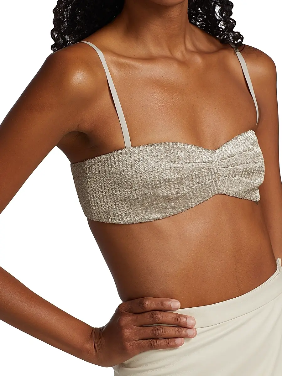 Zeynep Arçay Women's Glittery Lace Bandeau Top | Thumbnail 6 Zeynep Arçay Women's Glittery Lace Bandeau Top | Thumbnail 6
