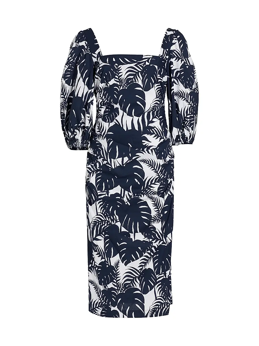 Michelle Smith Women's x Saks Gemma Balloon-Sleeve Midi-Dress
