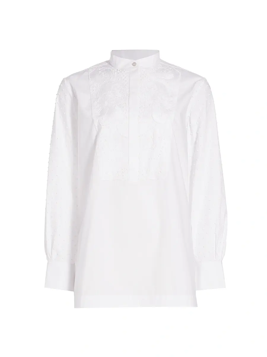 FIGUE Women's Antonella Tux Tunic - White - Size Small | Image 1 FIGUE Women's Antonella Tux Tunic - White - Size Small | Image 1