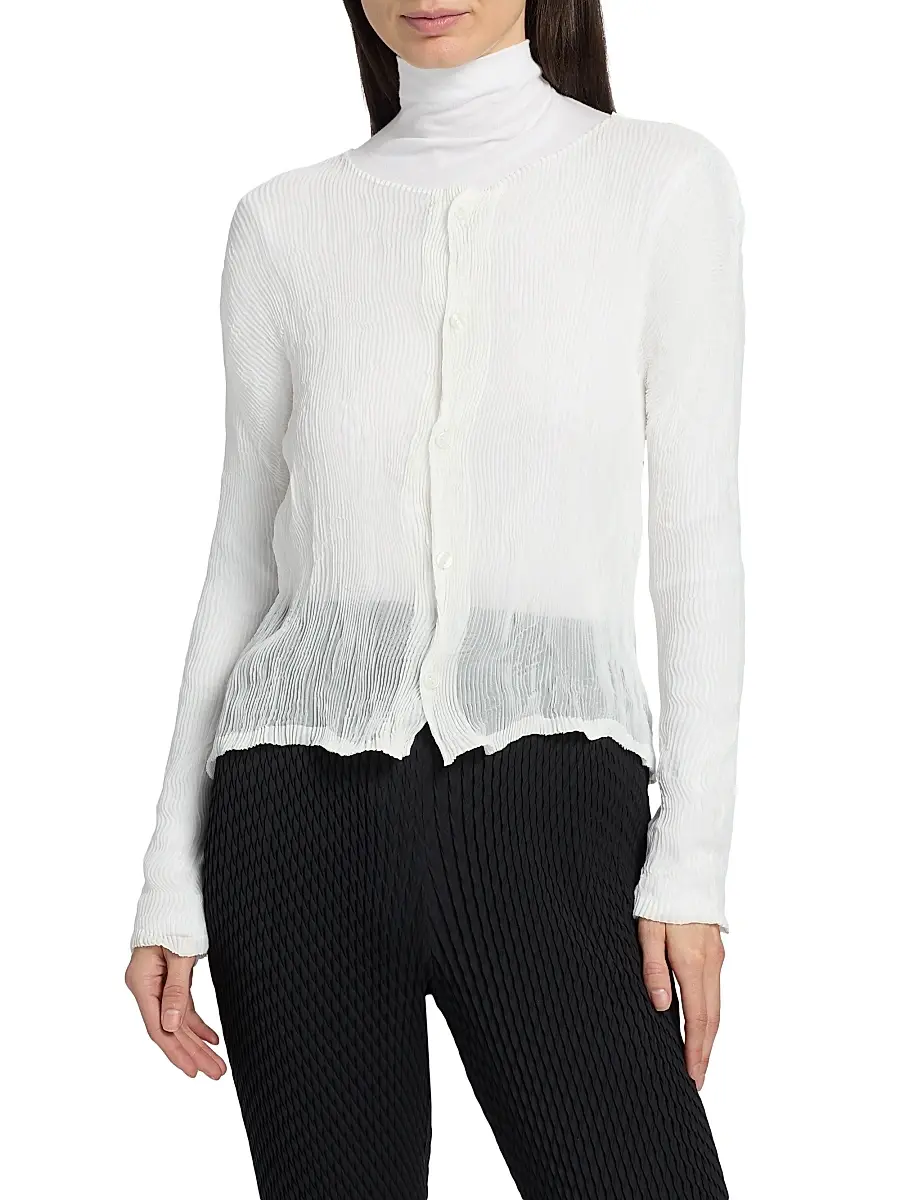 Issey Miyake Women's Twist Chiffon Button-Front Top | Thumbnail 3 Issey Miyake Women's Twist Chiffon Button-Front Top | Thumbnail 3
