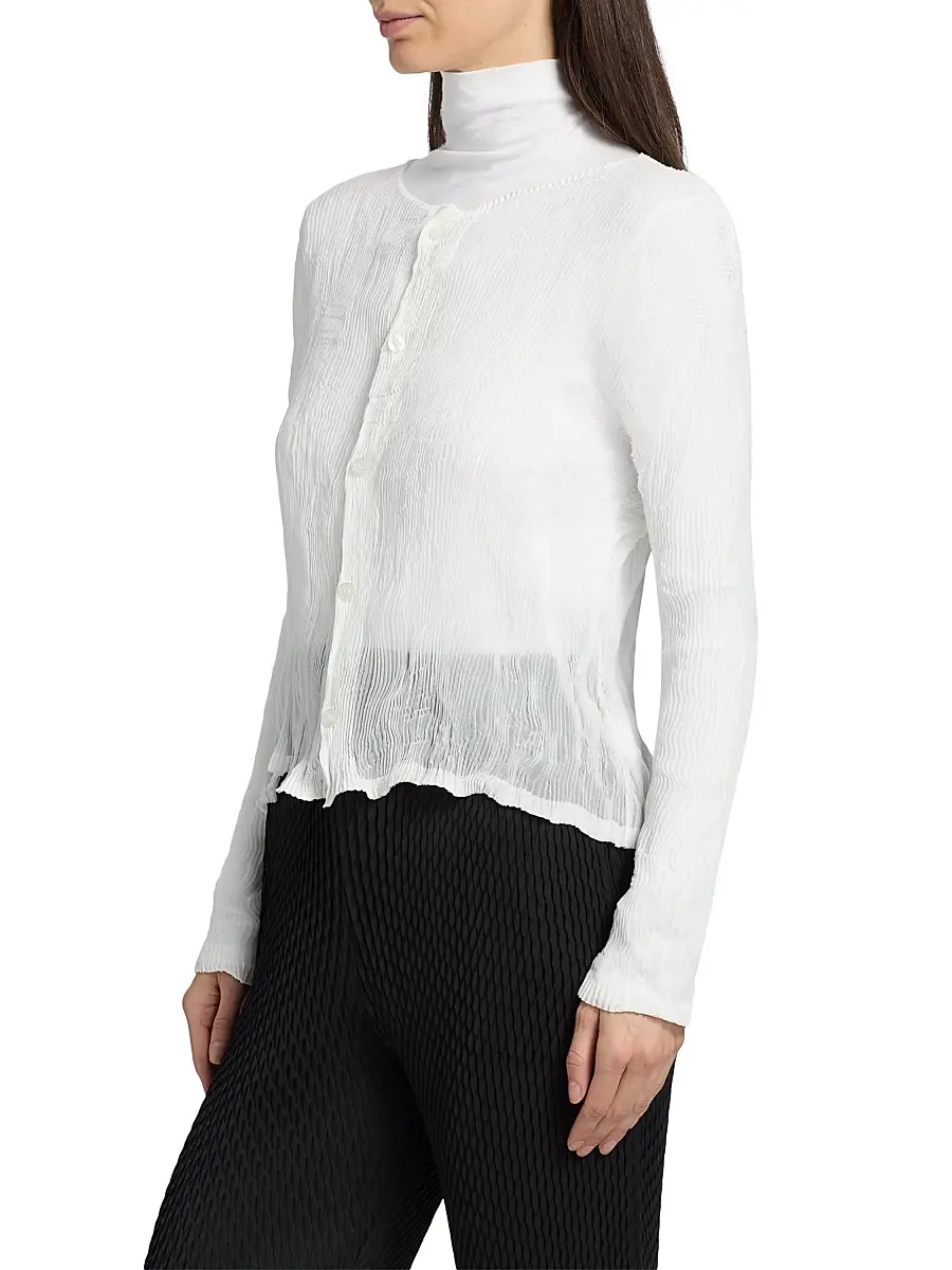 Issey Miyake Women's Twist Chiffon Button-Front Top | Thumbnail 4 Issey Miyake Women's Twist Chiffon Button-Front Top | Thumbnail 4