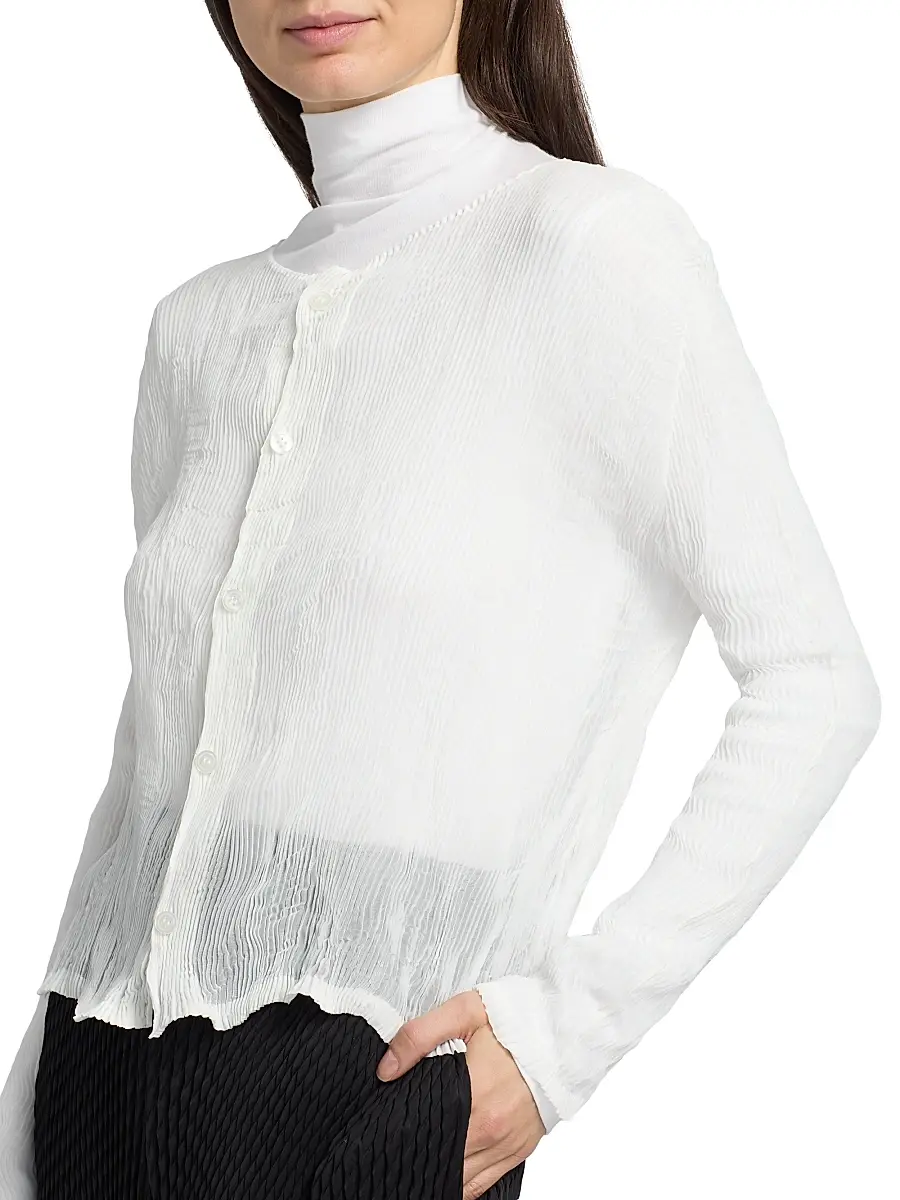 Issey Miyake Women's Twist Chiffon Button-Front Top | Thumbnail 6 Issey Miyake Women's Twist Chiffon Button-Front Top | Thumbnail 6