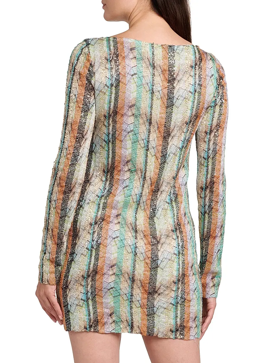 Missoni Women's Chevron & Striped Minidress - Light Multi | Thumbnail 5 Missoni Women's Chevron & Striped Minidress - Light Multi | Thumbnail 5
