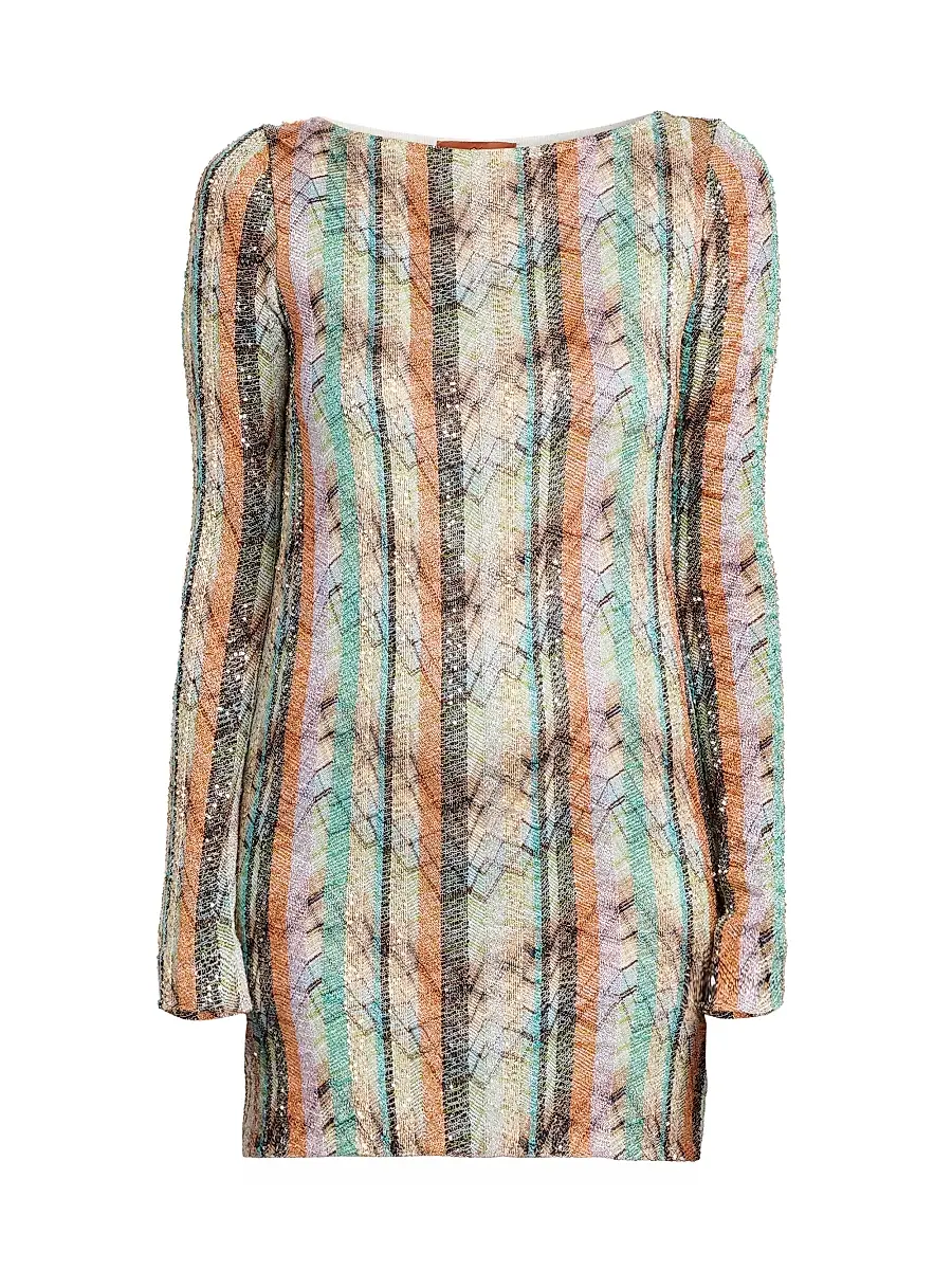 Missoni Women's Chevron & Striped Minidress - Light Multi | Image 1 Missoni Women's Chevron & Striped Minidress - Light Multi | Image 1