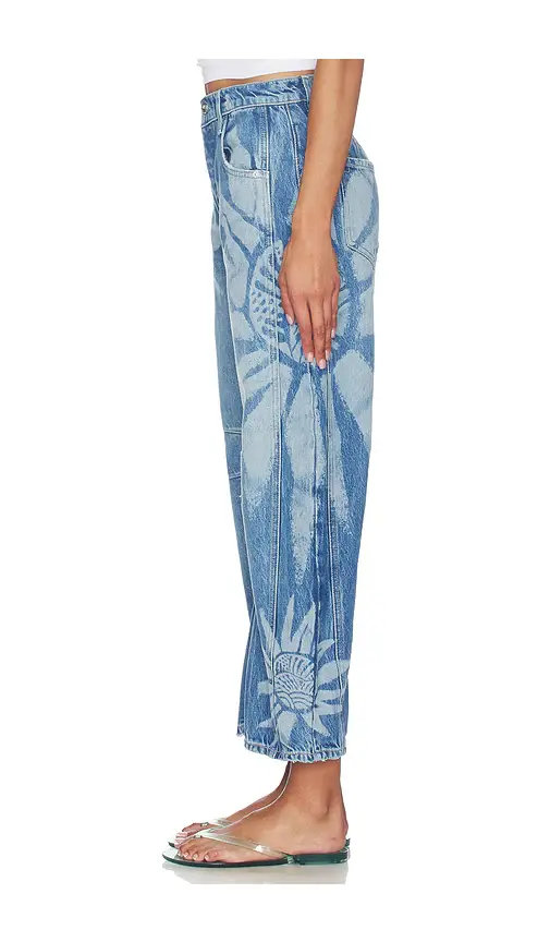 Free People x We The Free Good Luck Printed Barrel Jean | Thumbnail 3 Free People x We The Free Good Luck Printed Barrel Jean | Thumbnail 3