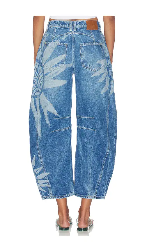 Free People x We The Free Good Luck Printed Barrel Jean | Thumbnail 4 Free People x We The Free Good Luck Printed Barrel Jean | Thumbnail 4