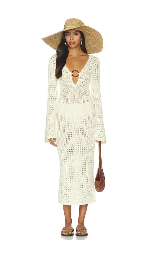 Stone Cold Fox x REVOLVE Averi Pointelle Midi Dress | Image 1 Stone Cold Fox x REVOLVE Averi Pointelle Midi Dress | Image 1