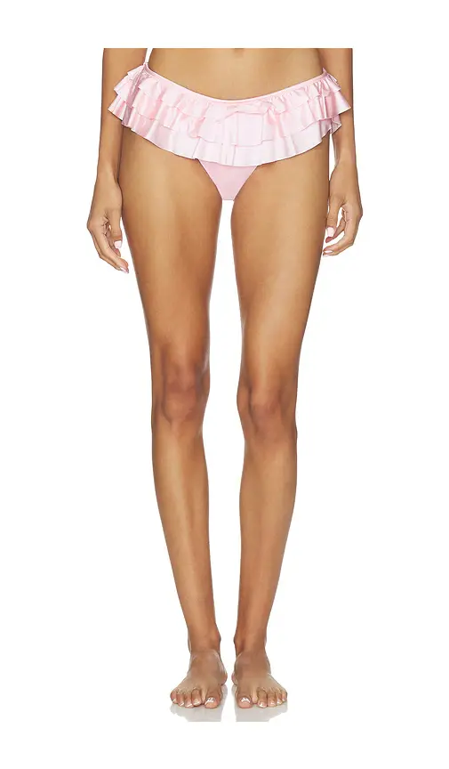 Skims Satin Swim Ruffle Bikini Bottom | Image 1 Skims Satin Swim Ruffle Bikini Bottom | Image 1