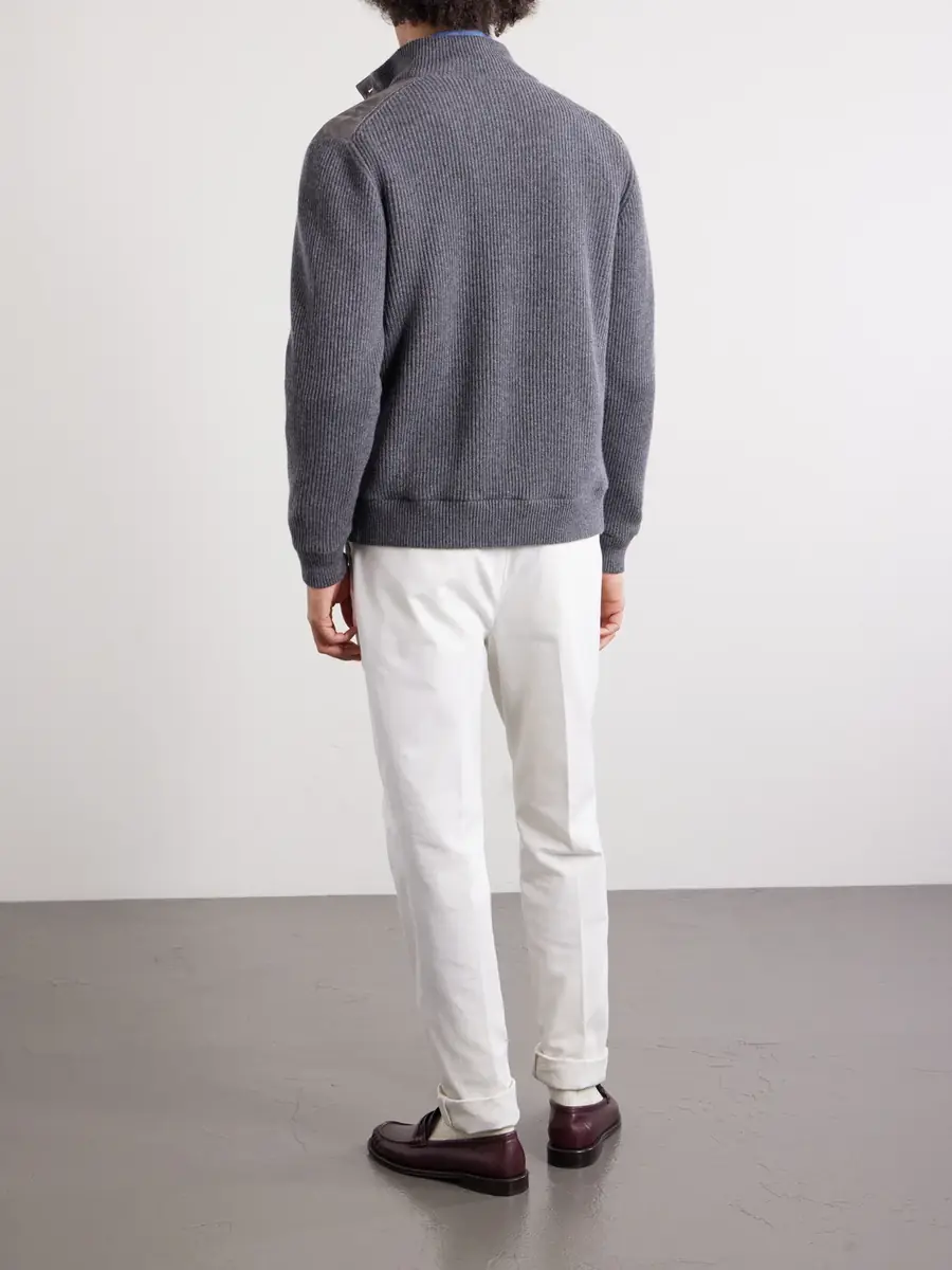 Brunello Cucinelli Cashmere-Trimmed Suede Jacket - Men | Thumbnail 4 Brunello Cucinelli Cashmere-Trimmed Suede Jacket - Men | Thumbnail 4