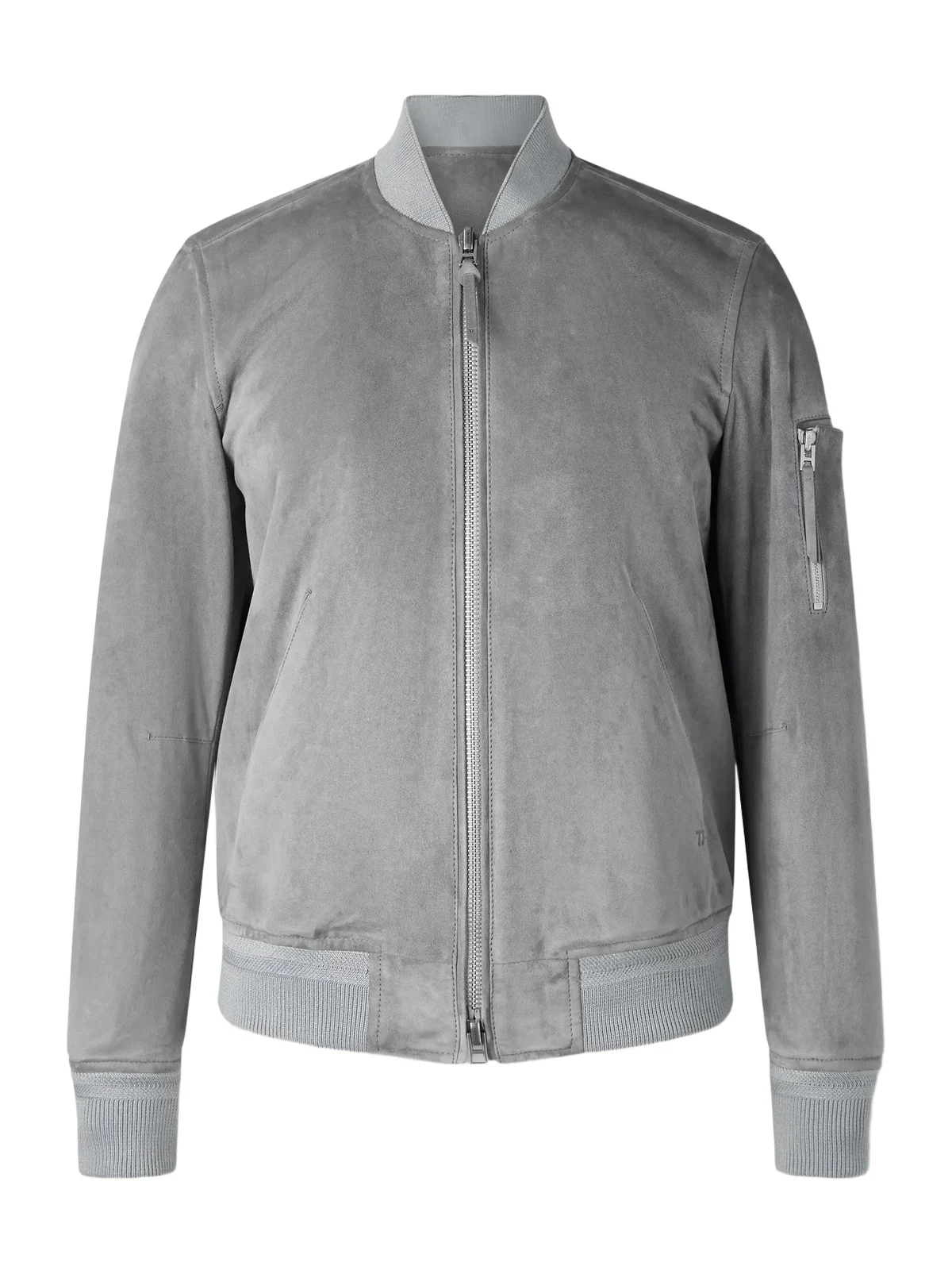 Slim-Fit Suede Bomber Jacket - Men Slim-Fit Suede Bomber Jacket - Men