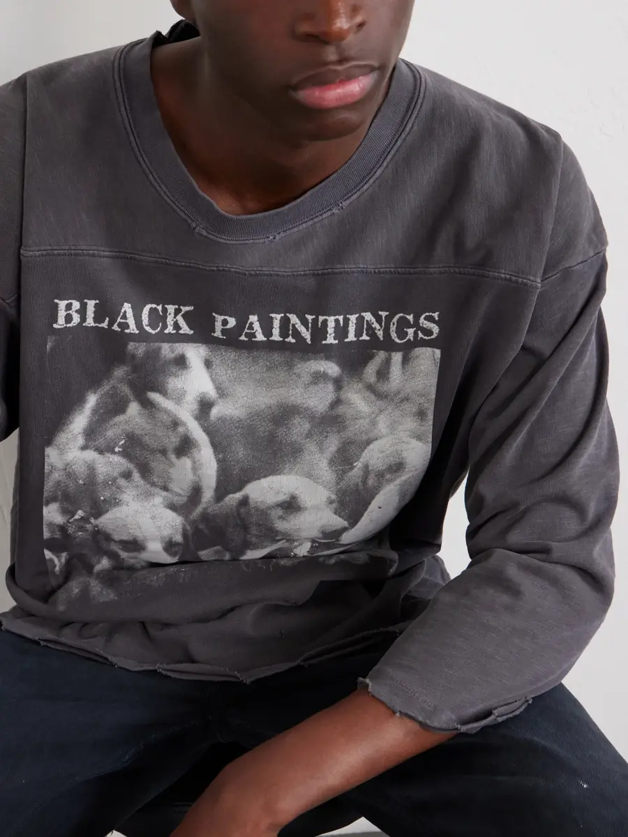 Enfants Riches Déprimés Black Paintings Distressed Printed Cotton-Jersey T-Shirt - Men | Thumbnail 6 Enfants Riches Déprimés Black Paintings Distressed Printed Cotton-Jersey T-Shirt - Men | Thumbnail 6