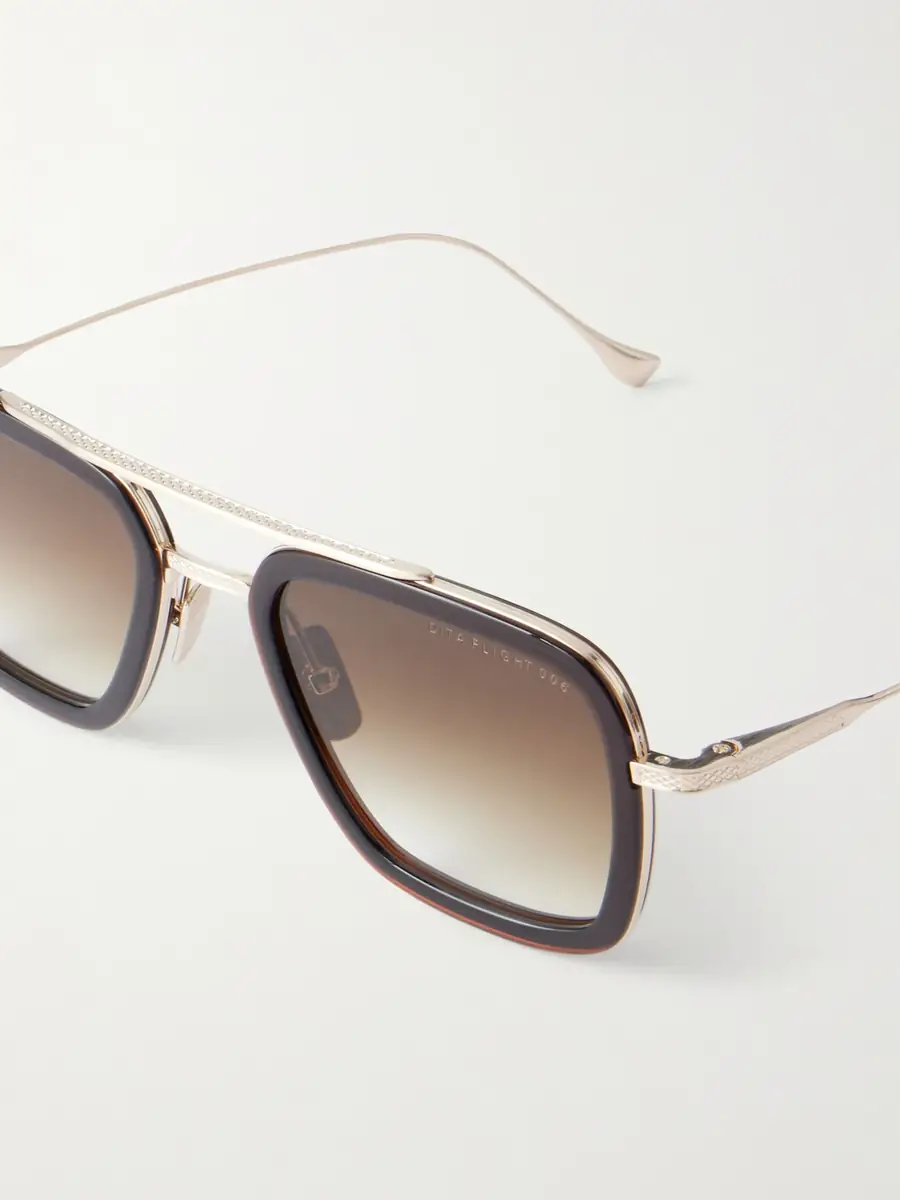 DITA Flight.006 Double-Bridge Aviator-Style Gold-Tone Metal and Acetate Sunglasses - Men | Thumbnail 3 DITA Flight.006 Double-Bridge Aviator-Style Gold-Tone Metal and Acetate Sunglasses - Men | Thumbnail 3