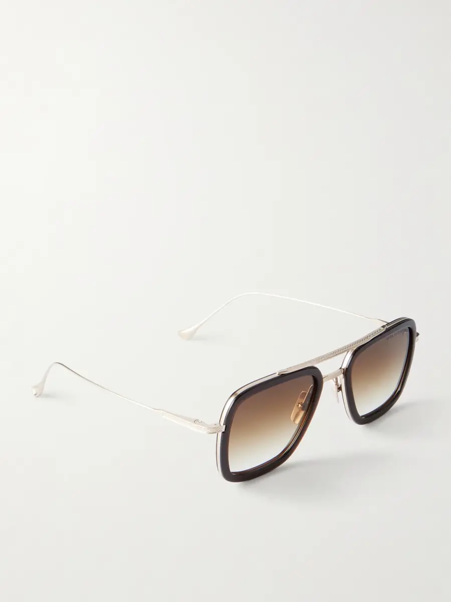DITA Flight.006 Double-Bridge Aviator-Style Gold-Tone Metal and Acetate Sunglasses - Men | Thumbnail 4 DITA Flight.006 Double-Bridge Aviator-Style Gold-Tone Metal and Acetate Sunglasses - Men | Thumbnail 4
