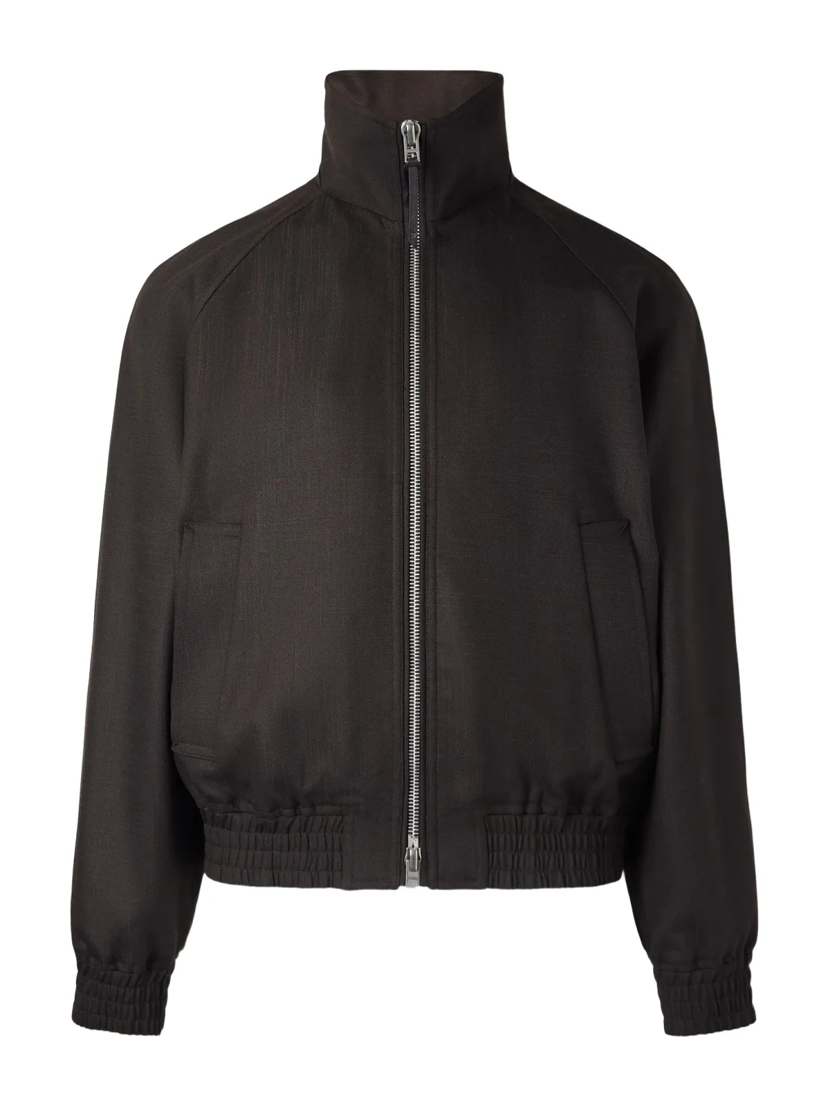 Leather-Trimmed Wool and Silk-Blend Jacket - Men Leather-Trimmed Wool and Silk-Blend Jacket - Men