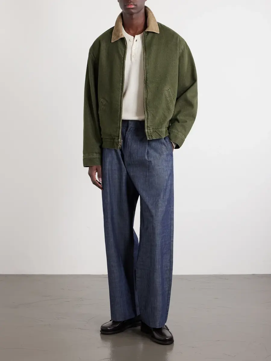NN07 Kay 10056 Straight-Leg Pleated Organic Cotton-Chambray Trousers - Men | Thumbnail 2 NN07 Kay 10056 Straight-Leg Pleated Organic Cotton-Chambray Trousers - Men | Thumbnail 2